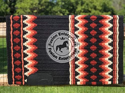 EQUIEMPRESS Sattelunterlage Western Show/Westernsatteldecke aus Neuseelandwolle, Top Wool Pad Sensor Flex (Anpassung möglich) A-04 (34" x 33") von EQUIEMPRESS