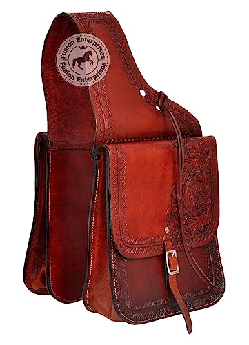 EQUIEMPRESS Western Satteltasche aus Leder für Pferde | Reitspaß, Wanderritt, geeignet für Reiten und Fassrennen | Satteltasche mit verstellbarem Riemen, Größe: 10"x10"x3" AZ-103 von EQUIEMPRESS