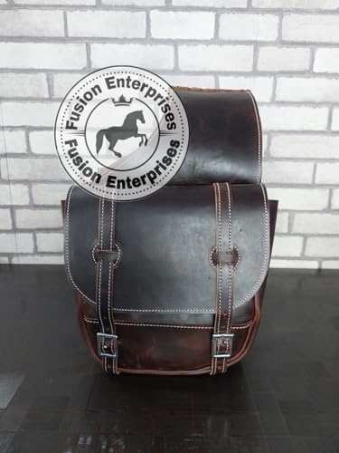 EQUIEMPRESS Western Satteltasche aus Leder für Pferde | Reitspaß, Wanderritt, geeignet für Reiten und Fassrennen | Satteltasche mit verstellbarem Riemen, Größe: 10"x10"x3" AZ-49 von EQUIEMPRESS