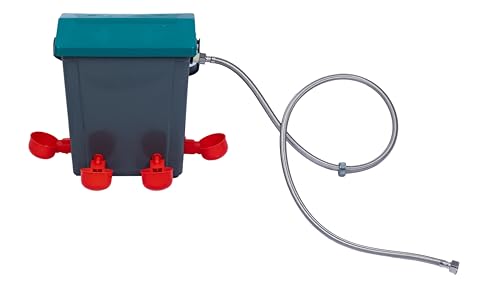 Automatische Hühnerbewässerung, 3-Gallonen-Geflügeltränke-Kit mit Schwimmerregler, vertikaler Hühnertränke, mit 152,4 cm Schlauch von ERABAY