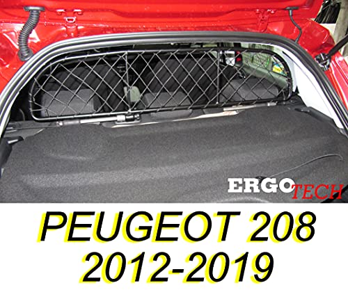 ERGOTECH Trennnetz Trenngitter kompatibel mit PEUGEOT 208 (2012-2019) RDA65-XXS, für Hunde und Gepäck. Sicher, komfortabel für Ihren Hund, garantiert! von ERGOTECH