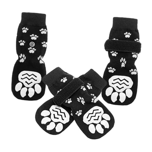 ERINGOGO 2 Paare Anti-rutsch-hundesocken Hundeschuhe Schuhhund rutschfeste Hundesocken Slipper-socken Hundepullover Klein Kompakte Haustiersocken Socken Für Hund Reine Baumwolle von ERINGOGO