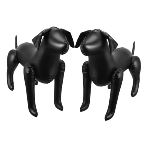 ERINGOGO 2st Aufblasbare Hundeschaufensterpuppe Hundespielzeug Mit Herzschlag Haustier Hundepuzzle Spielzeugkorb Für Welpen Folienballon Hund Doppelleine Für Hunde Zubehör PVC Black von ERINGOGO