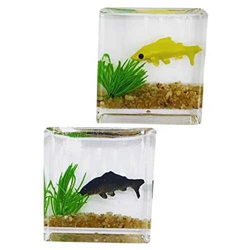 ERINGOGO 2st Karpfenbecken Miniatur Klein Tank Luft Künstlich Aquarium Winzige Fischbecken Mini-hausversorgung Gefälschter Fisch Mini-hausornamente Winzige Dinge Plastik von ERINGOGO