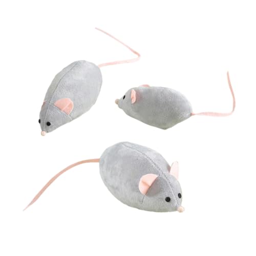 ERINGOGO 3 Stücke Katze Teaser Squeak Katzen Flauschigen Kauen Tiny Die Pp Grau ERINGOGO 3 Stücke Katze Teaser Squeak Katzen Flauschigen Kauen Tiny Die Pp Grau von ERINGOGO