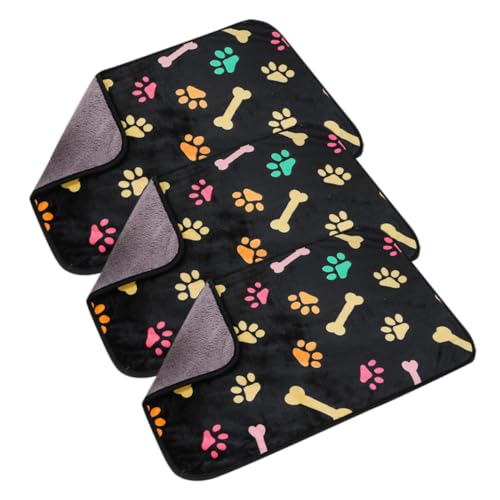 ERINGOGO 3Pcs Haustierdecke kuscheldecke warm thermodecken haustierfeldbett catsbests Blankets Winterdecke für Katzen Hundebett Welpendecke Bettdecke für Haustiere Käfigdecke Flanell Black von ERINGOGO