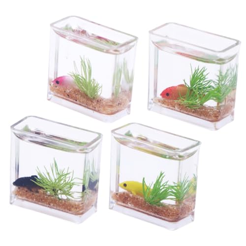 ERINGOGO 4 Stück Simulations-Aquarium-Modell Aquarium-Pumpenluft Netz gefälschtes Aquarium-Aquariumspielzeug Aquarien wohnzimmerdeko wohnaccessoires kleine Spielzeuge kleines Aquarium von ERINGOGO