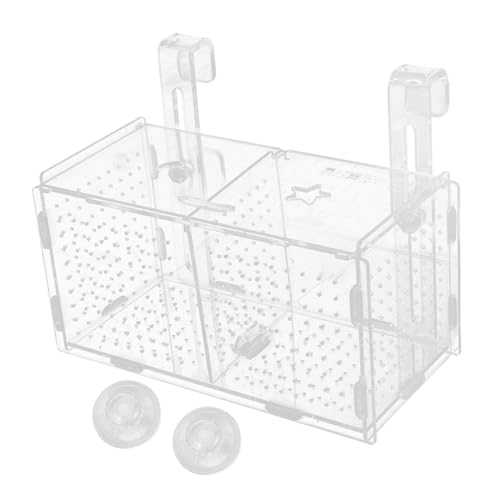 ERINGOGO Aquarien Isolationsbox Aus Acryl Mit Saugnäpfen Und Haken Doppelte Kammer Für Fischzucht Und Isolation Fisch Holding Box Für Aquarienpflege von ERINGOGO