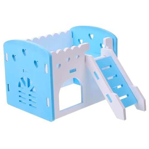 ERINGOGO Hamsternest Käfig Versteck Stall Futterspender Tiere Hängematte Ratte Meerschweinchen Katzentoilette Fangen Heu Wurf Schweine Hütte Koje Haustier Plüsch Coop PVC Sky-Blue von ERINGOGO