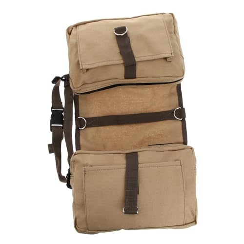 ERINGOGO Hunde Wanderrucksack Satteltasche Für Mittlere Und Große Hunde Khaki Für Reisen Und Outdoor Aktivitäten Robustes Material Komfortable Trageweise Fächer Vielseitig von ERINGOGO