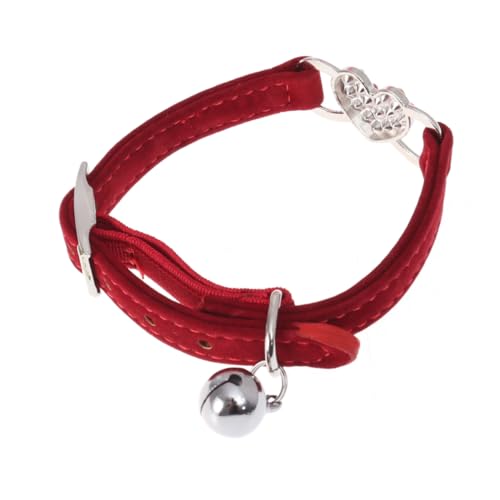 ERINGOGO Verstellbares Haustierhalsband Mit Strass Im Heart Design Für Hunde Und Katzen Rot Personalisierbar Stilvolles Und Sicheres Hundehalsband Für Kleine Und Große Tiere von ERINGOGO