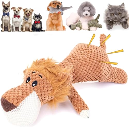 ERISAMO Chewhard - Chewhard Dog Toy, Chewhard Toys, Antarcking Indestructible Dog Toy, New Unbreakable Robust Stuffed Plush Toys,Durable Dog Toys for Aggressive Small Medium Dogs (Lion) von ERISAMO