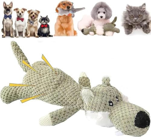 ERISAMO Chewhard - Chewhard Dog Toy, Chewhard Toys, Antarcking Indestructible Dog Toy, New Unbreakable Robust Stuffed Plush Toys,Durable Dog Toys for Aggressive Small Medium Dogs (Wolf) von ERISAMO