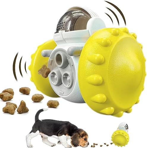 ERKIES Interaktives Leckerli Hundespielzeug, langsamer Futterspender in Form eines, Lebensmittelspender, IQ Training für kleine mittlere große Hunde und Katzen (Gelb) von ERKIES
