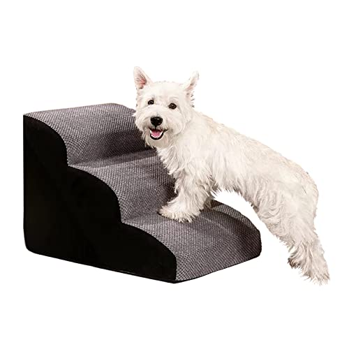 Pet Treppen Hundetreppe Aus Hochdichtem Schaumstoff, 3 Ebenen, Extra Breite Tiefe Hundestufen Für Verletzte Hunde/ältere Katzen, rutschfeste Haustierrampe Für Hochbett/Couch (Size : 40x60x40cm(15.75x von ERRULAN