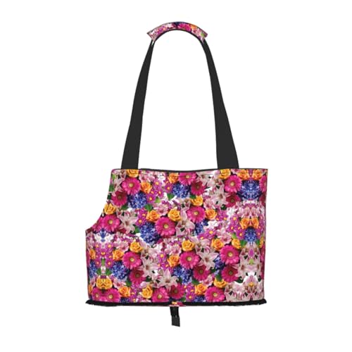 Blooming Flowers Haustier-Tragetasche, Handtasche, Katzen, Hunde, bequem, tragbar, faltbar, Haustiertasche von ERSDWRE