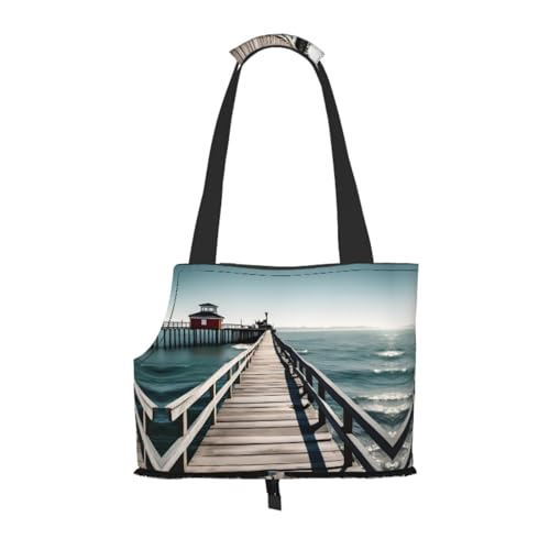 Coastal Pier Haustier-Tragetasche, Handtasche, Katzen, Hunde, bequem, tragbar, faltbar, Haustiertasche von ERSDWRE