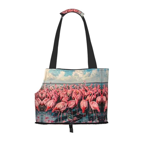 Flamingo Haustier-Tragetasche, Handtasche, Katzen, Hunde, bequem, tragbar, faltbar, Haustiertasche von ERSDWRE