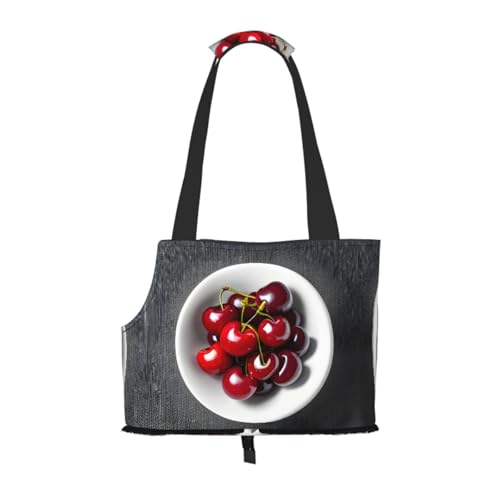 Fresh Cherry Haustier-Tragetasche für Katzen und Hunde, bequem, tragbar, faltbar, Haustiertasche von ERSDWRE