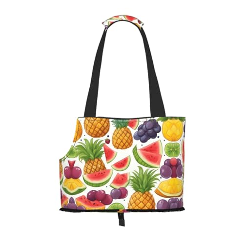 Fresh Juicy Fruits Ananas Berries Grape Orange Pet Carrier Handbag Cats Dogs Comfort Portable Foldable Pet Bag Dog Carrier Pet Tote Bag von ERSDWRE