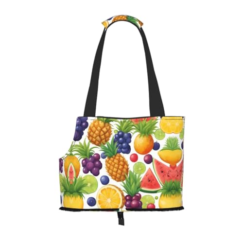 Fresh Juicy Fruits Ananas Berries Watermelon Grape Orange Pet Carrier Handbag Cats Dogs Comfort Portable Foldable Pet Bag Dog Carrier Pet Tote Bag von ERSDWRE