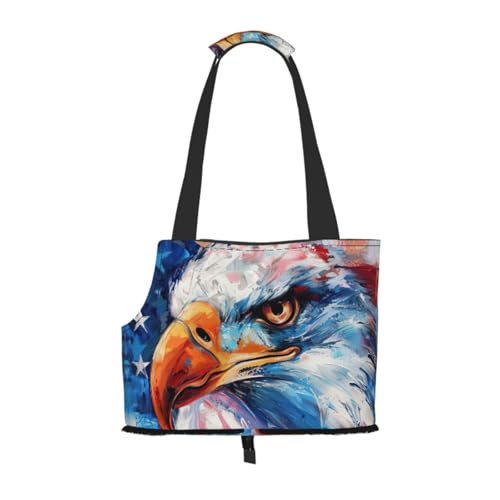 Patriotic Adler Haustier-Tragetasche, Handtasche, Katzen, Hunde, bequem, tragbar, faltbar, Haustier-Tragetasche, Tragetasche von ERSDWRE