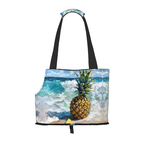 Pineapple By The Sea Haustier-Tragetasche, Handtasche, Katzen, Hunde, bequem, tragbar, faltbar, Haustiertasche von ERSDWRE