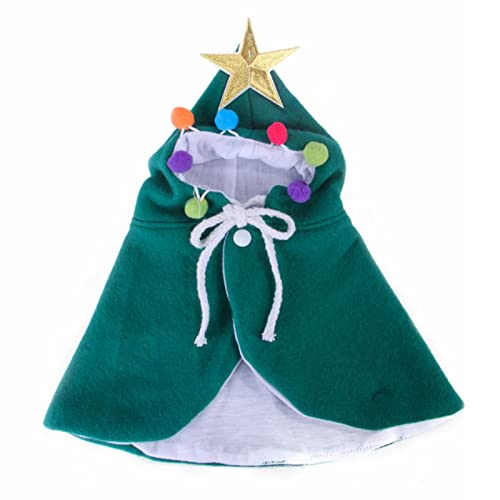 ERTG Haustier Weihnachtskostüm Welpen Weihnachtsumhang Santa Cape Santa Party Cosplay Umhang für Katzen und kleine bis mittelgroße Hunde Winter Outwear von ERTG