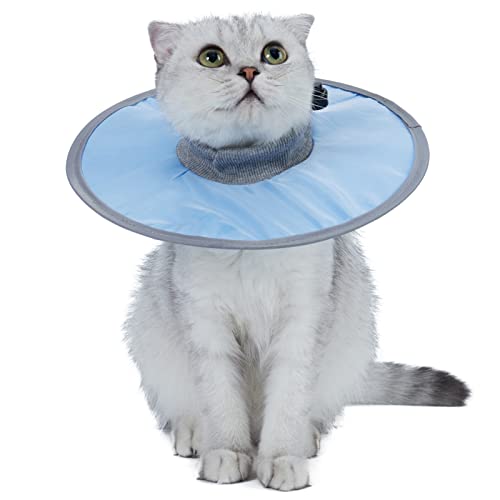 ERYUE Kegelhalsband für Katzen, stoppt das Lecken, verstellbares, Geripptes Nacken-Erholungshalsband von ERYUE