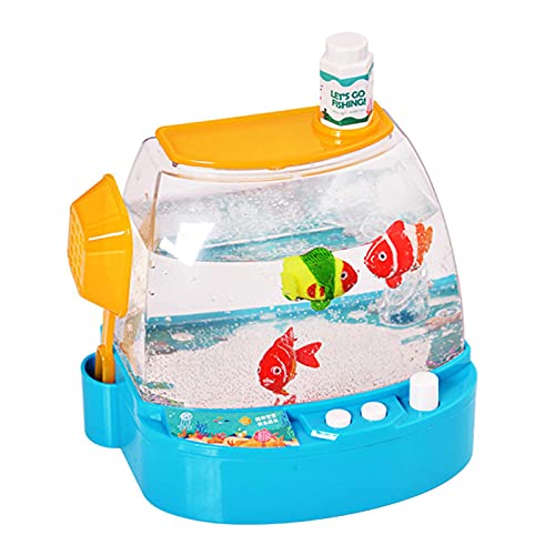 ERZU Elektrisches Aquarium, elektrisches Fischtank, interaktives Fütterungserlebnis für Kinder, künstliche tropische Fische, dekorative sensorische Aquarienlampe, virtueller Ozean in Bewegung von ERZU