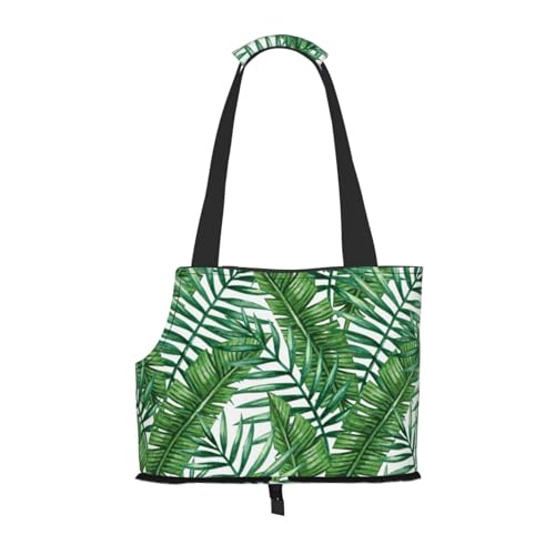 Banana Leaf Green Pet Tote Bag – Kompakte und bequeme tragbare Haustier-Tragetasche für Reisen – von Fluggesellschaften zugelassene Haustier-Tragetasche für den Außenbereich und faltbare von ESASAM