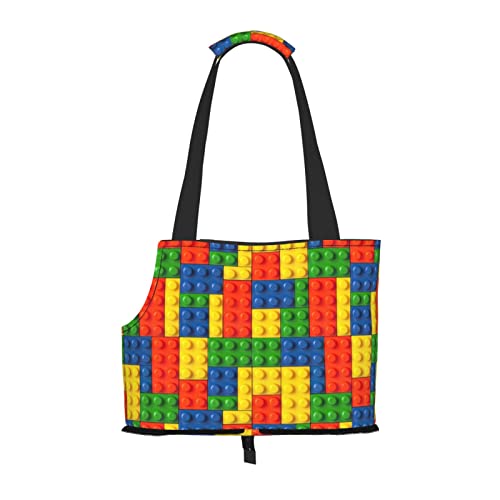 Colorful Brick Pet Tote Bag - Compact And Comfortable Portable Pet Carrier For Travel - Airline-Approved Airline Approved Pet Tote Bag Outdoor And Foldable Pet Tote Bag von ESASAM