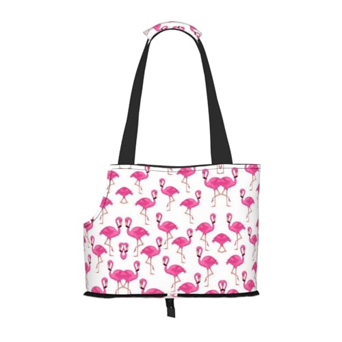 ESASAM Pink Flamingo Tragbare Faltbare Haustier-Schultertasche-Reisebegleiter von kleinen Cutes von ESASAM