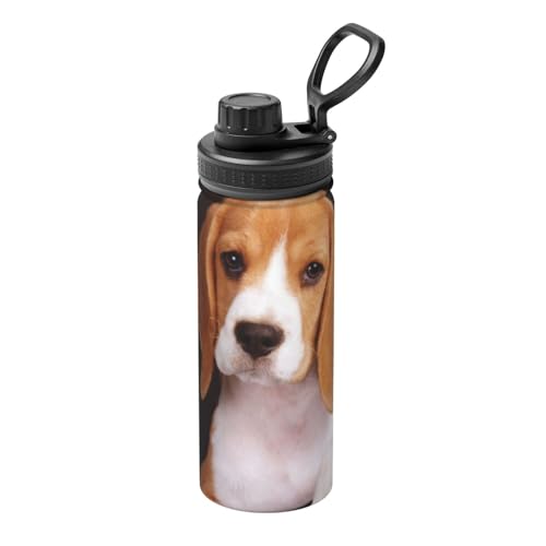 Ovely Pet Dog Beagle, isolierte Wasserflasche mit Aufdruck, robust, 530 ml, ideal für den Außenbereich von ESASAM