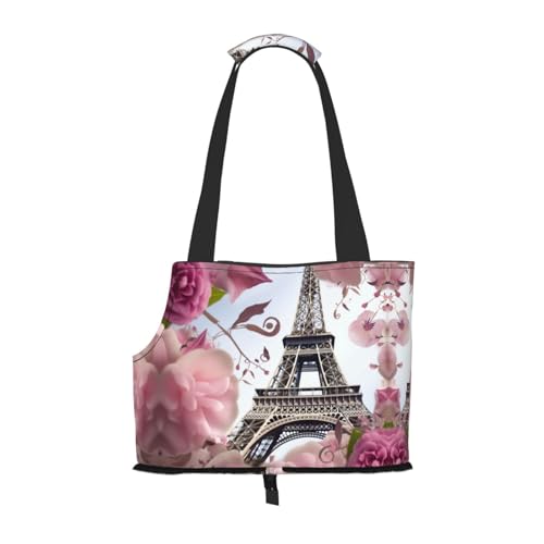 Paris Eiffelturm Blume Tragbare Faltbare Haustier Schultertasche Reise Begleiter Von Kleinen Cutes von ESASAM