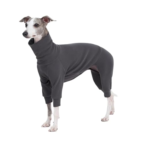 ESCCBOO Kuscheliger Baumwoll-Einteiler für italienische Windhunde, Whippets, superweicher, Warmer Schlafanzug und Overall (Größe XL, Grau) von ESCCBOO