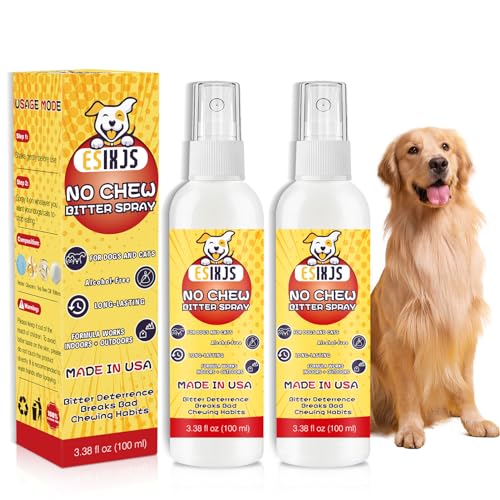 No Chew Spray for Dogs Bitter Apple Spray for Puppy Stop Dogs from Chewing Furniture Spray Anti Licking for Dog Yuck Bitter Spray Deterrent Formula for Puppy and Cats Alcohol Free Safe on Skin von ESIXJS