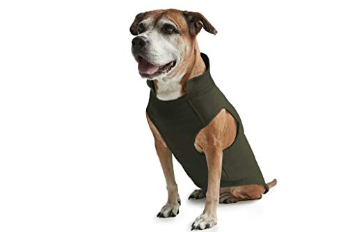 ESPAWDA Everyday Adventurer Hundejacke aus weichem Stretch, warm, Fleece, zum Überziehen, für kleine Hunde, mittelgroße Hunde und große Hunde mit Leinenbefestigung (X-Small, Olive) von ESPAWDA