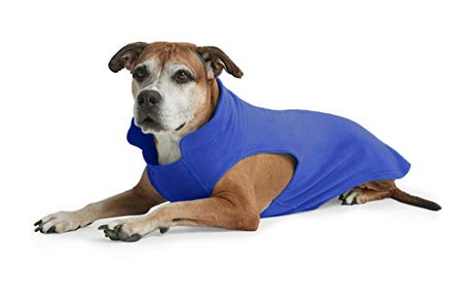 ESPAWDA Everyday Adventurer Weiche Stretch Warm Fleece Pull-Over Dog Jacket Vest Coat for Small Dogs, Medium Dogs and Big Dogs with Leash Attachment (Large, Royal Blue) von ESPAWDA