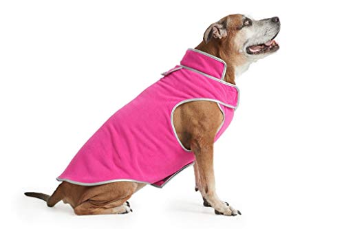 ESPAWDA Polar Protection Hundemantel, Easy-on Klettverschluss, kaltes Wetter, warmes Fleece, verstellbare Hundejacke, Weste Pullover für kleine Hunde, mittelgroße Hunde und große (groß, Hot Pink) von ESPAWDA