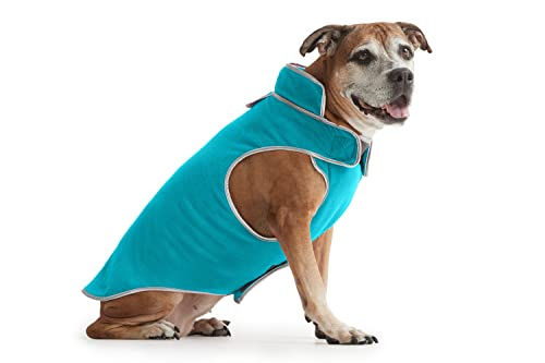 ESPAWDA Polar Protection Hundemantel, Easy-on Klettverschluss, kaltes Wetter, warmes Fleece, verstellbare Hundejacke, Weste Pullover für kleine Hunde, mittelgroße Hunde und große (groß, Surf Blue) von ESPAWDA