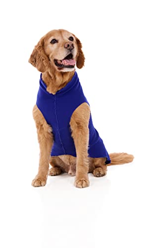 ESPAWDA Weiche und kuschelige Stretch-Fleece-Pulloverjacke für kleine Hunde, mittelgroße Hunde, große Hunde (3X-Large, Königsblau) von ESPAWDA