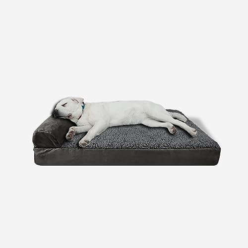 ESSONIO Hundebett Luxus Orthopädische Baumwolle Wolle Memory Foam Abnehmbarer Bezug Waschbar rutschfeste Unterseite für Große Mittlere Kleine Hund Mit Einem Gewicht Von weniger als 35KG（L Braun） von ESSONIO