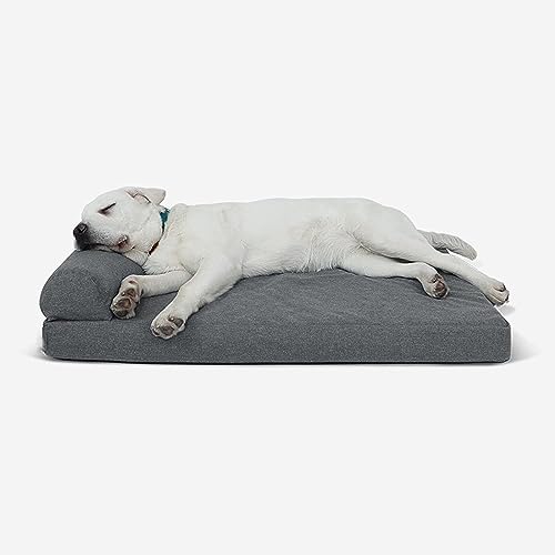 ESSONIO Hundebett Premium Orthopädisches Hundebett Memory Foam Abnehmbarer Bezug Waschbar Rutschfester Boden Wasserdicht Für Große Mittel Kleine Hunde Unter 50kg (XL Grau) von ESSONIO