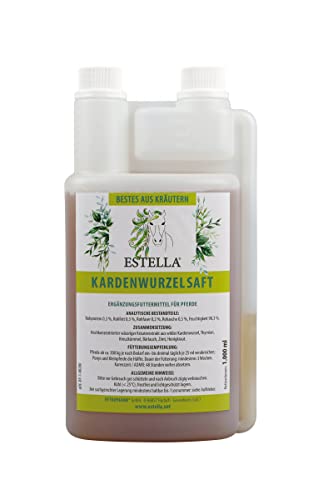 ESTELLA Kardenwurzelsaft für Pferde | natürliche Wilde Kardenwurzel, Thymian, Kreuzkümmel, Bärlauch und Zimt | unterstützt Leber & Nieren | fördert Immunabwehr | ohne Zucker & Alkohol von ESTELLA