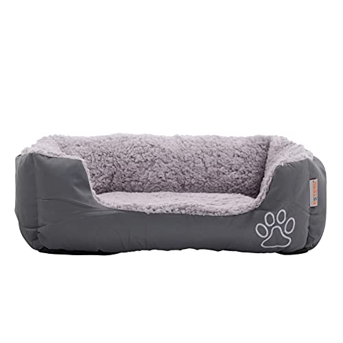 ESTEXO Hundebett Hundekissen Haustierbett Hundekorb Tierbett Hundesofa Dunkelgrau/Grau 90x70x20 cm von ESTEXO