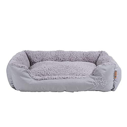 ESTEXO Hundebett Hundekissen Haustierbett Hundekorb Tierbett Hundesofa Hellgrau/Grau 50x37x17 cm von ESTEXO