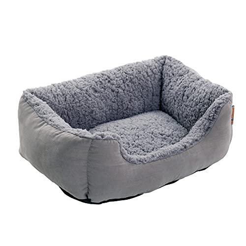 ESTEXO Hundebett Hundekissen Hundekorb Haustierbett Tierbett Hundesofa Hellgrau/Grau 50x37x17 cm von ESTEXO