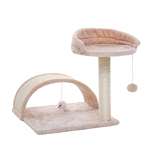 ESTEXO Katzenkratzbaum Kratzbaum Katzenbaum 42 cm Spielbaum Kletterbaum für Katzen Kratzmöbel Spielmöbel Beige von ESTEXO