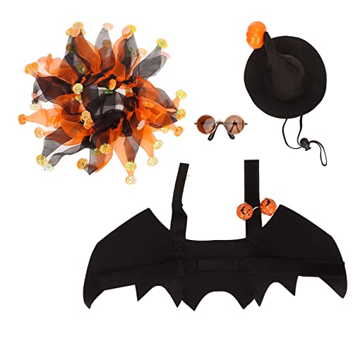 Hunde-Kostüm mit Fledermausflügeln, Premium-Leichtgewicht, für Halloween, Haustier-Cosplay, Halloween-Party-Kostüm, Hunde-Halloween-Outfit, Party-Komplettset von ETAINGYEUN